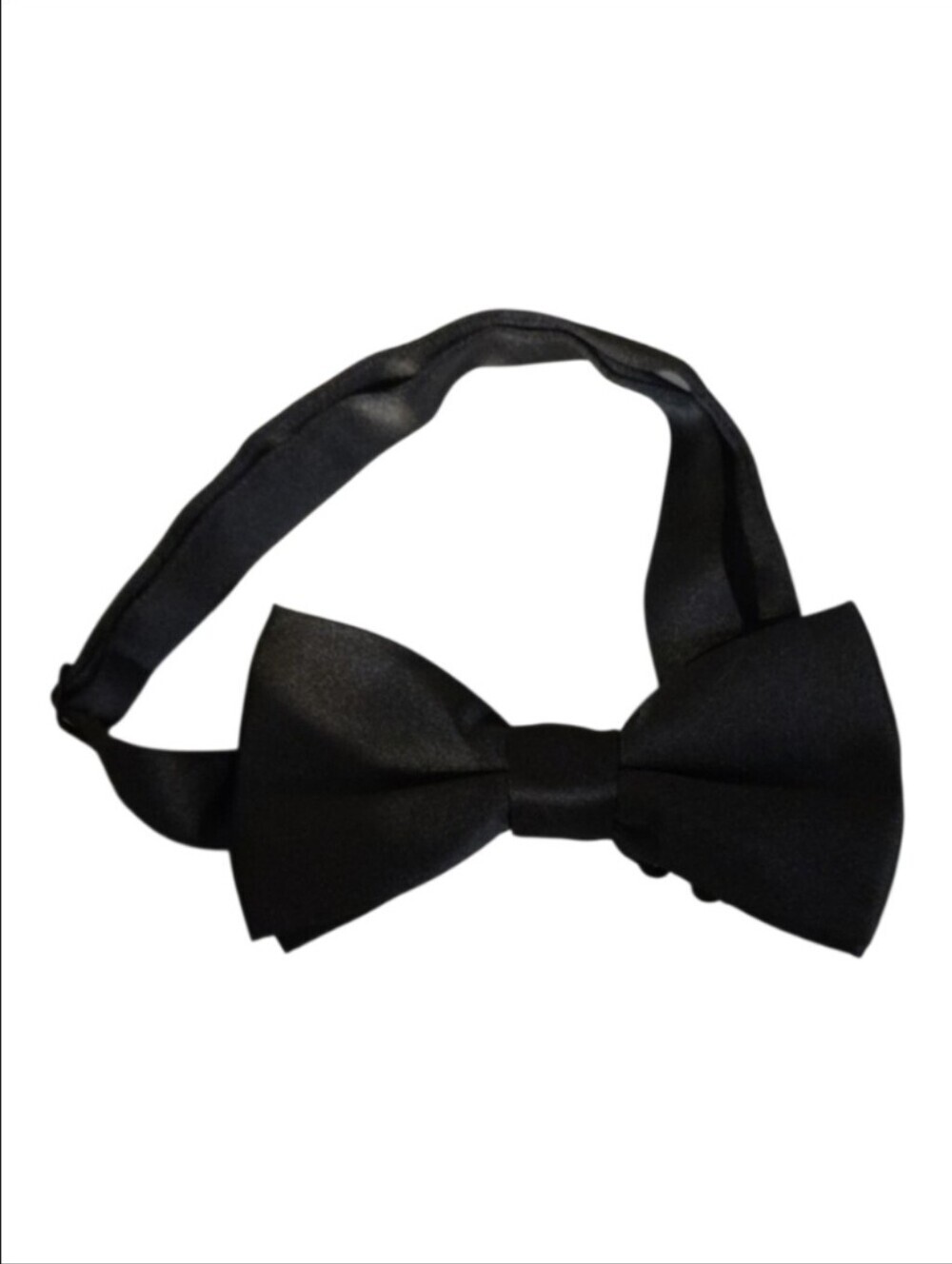 Classic Black Satin Pre-Tied Bow Tie